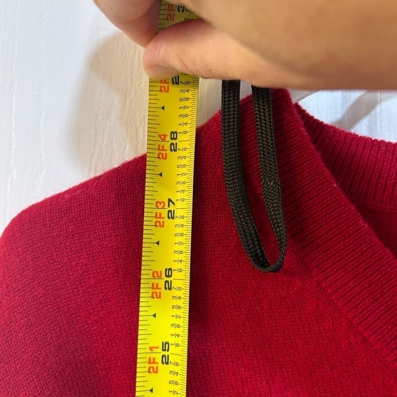 Men's 100% Cashmere V-Neck Sweater Holiday Red Business Casual Preppy Sz L - Picture 5 of 5